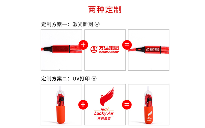 数据线礼品LOGO定制效果