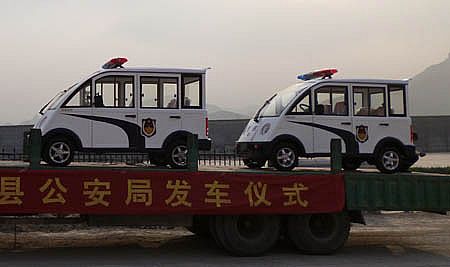 武强县公安局配备沐鸣2电动巡逻车